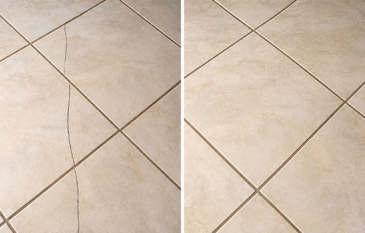 Tile & Grout Repairs before and after