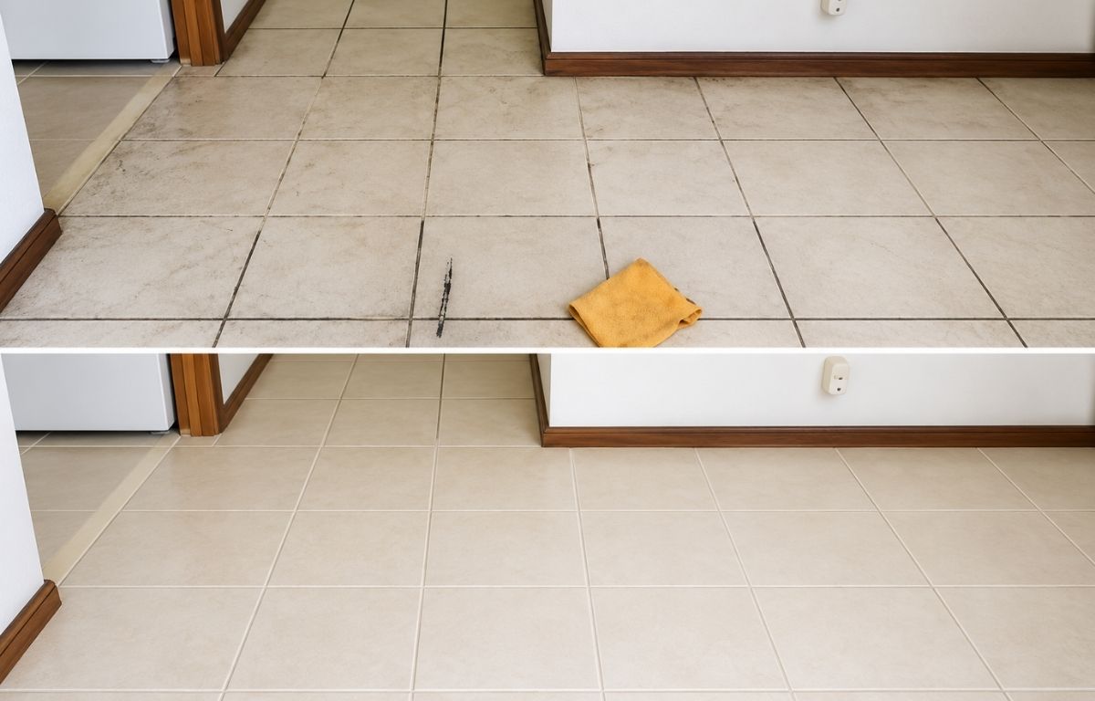 Grout Recolouring before and after