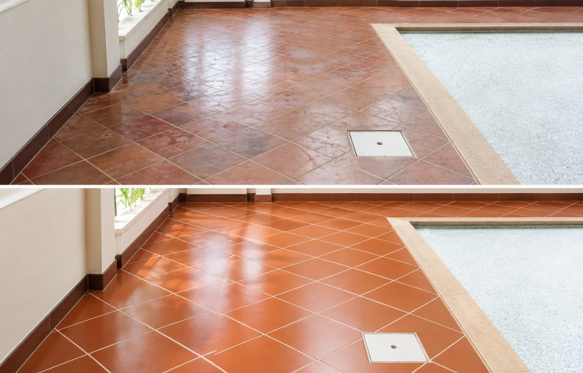 Tile Sealing before and after