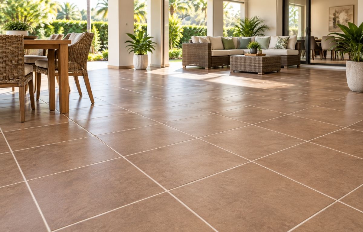 Outdoor tiled living